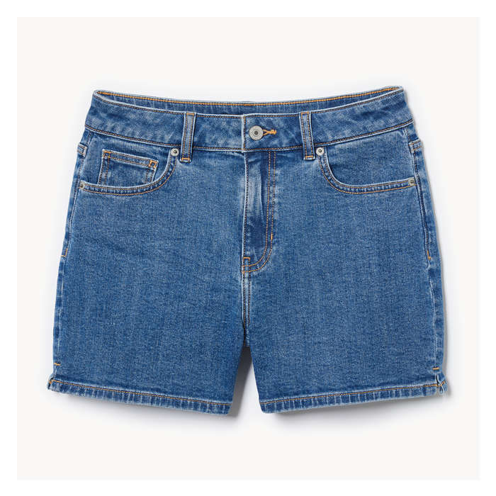 Women's Medium Wash High Rise Denim Short